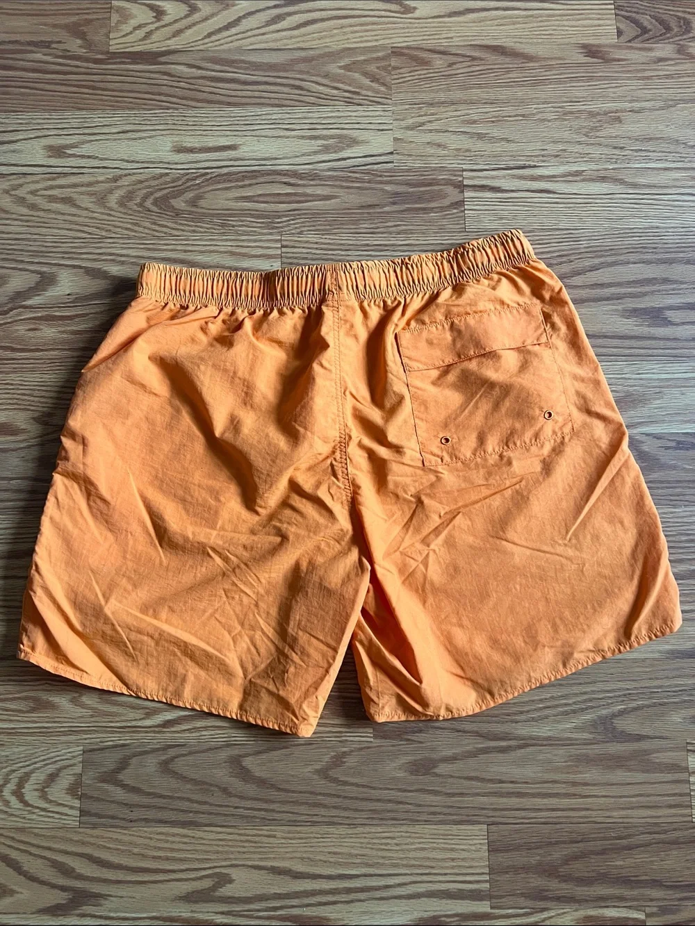 Adsum Men's Orange Swim Trunks with Elastic Waist and Zipper Pockets